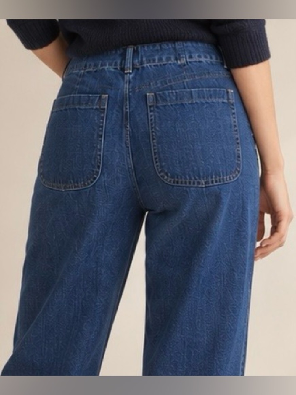 Ann Taylor Straight Leg Denim Trousers French Nautical Size 10